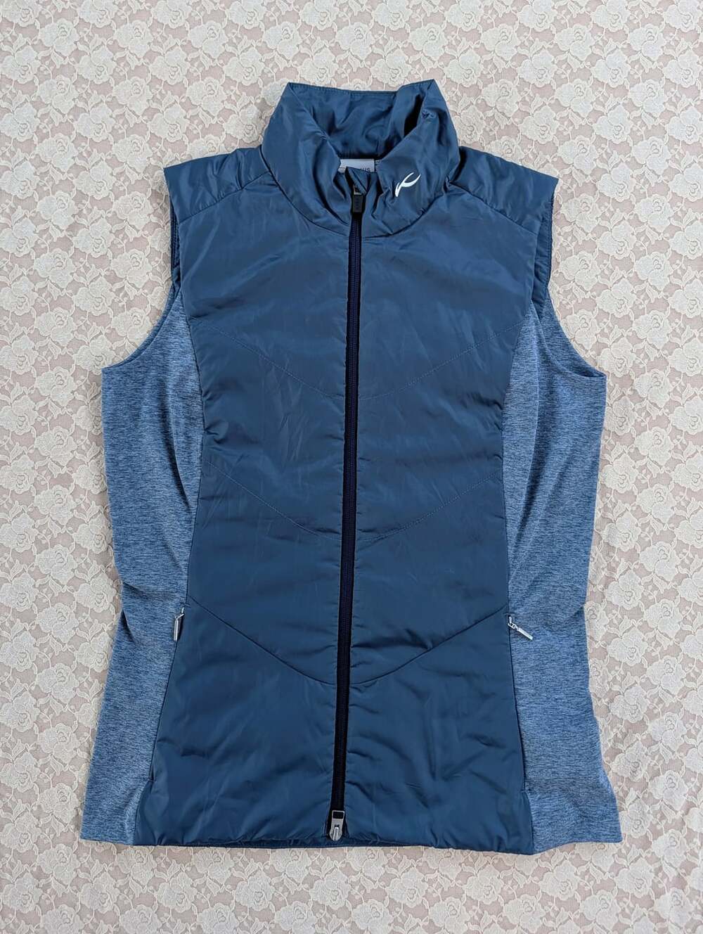 KJUS women's blue radiation vest medium EUC golf athletic luxury performance spo